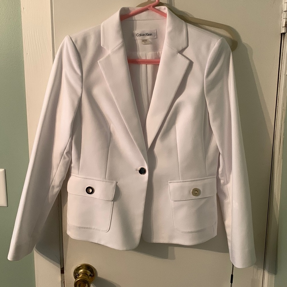 Calvin Klein white blazer size 6